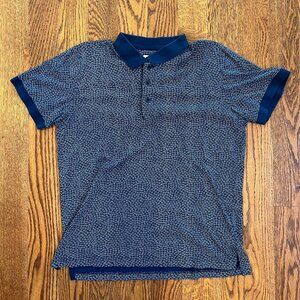 Brooks Brothers "Red Fleece" Patterned Blue Polo - Mens Medium/Large